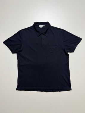 Sunspel Short Sleeve Knit Polo Shirt Mens Large